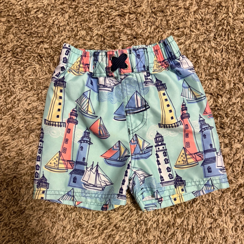 Rugged Butts Nautical Print Swim Trunks